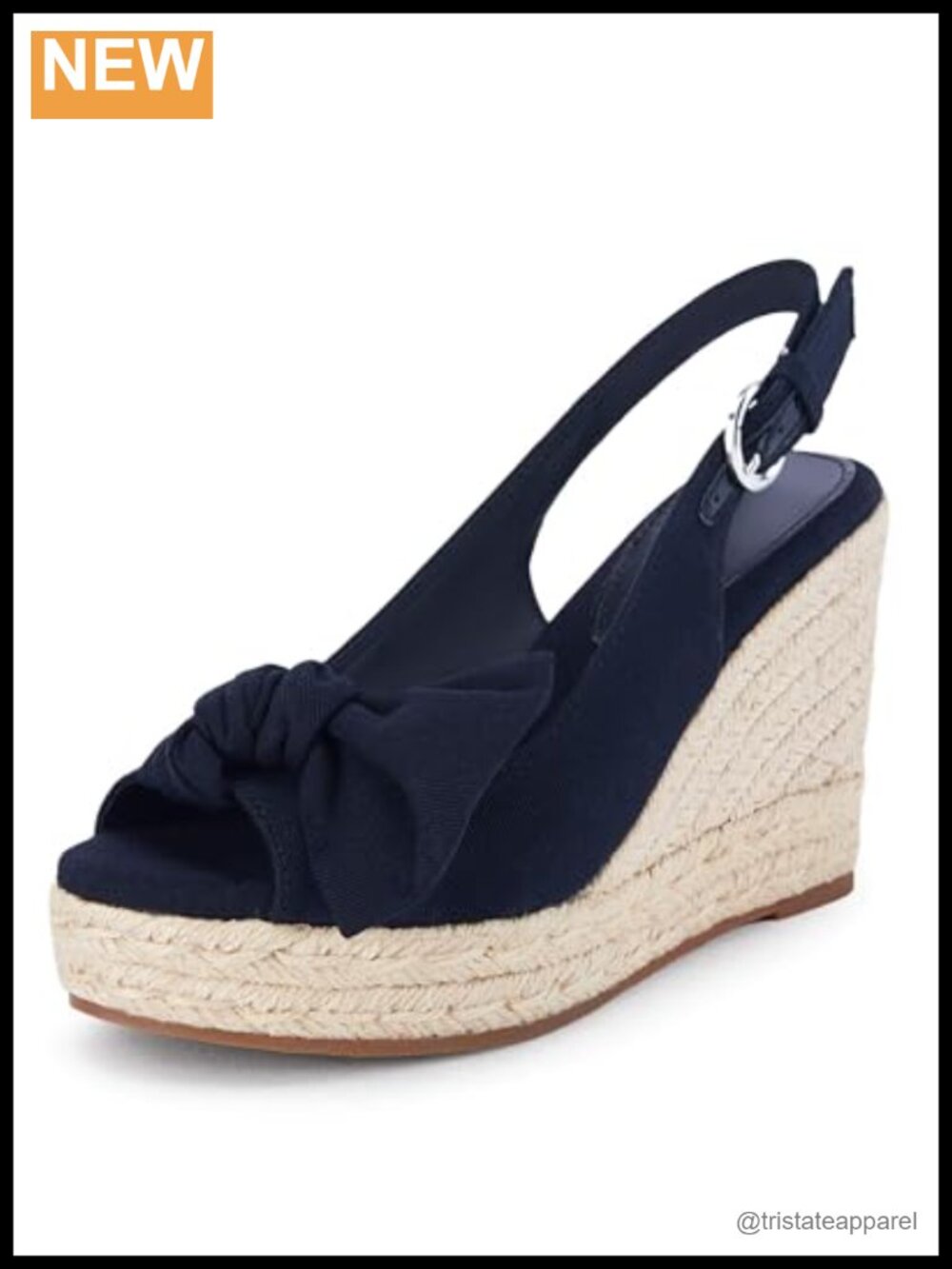 Coutgo Women's Peep Toe Wedge Sandals Espadrille Platform Slingback with Bowknot